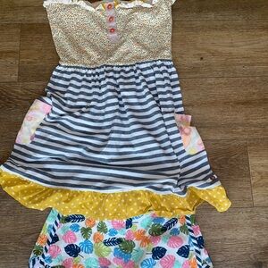 Colorful Striped and Floral Dress